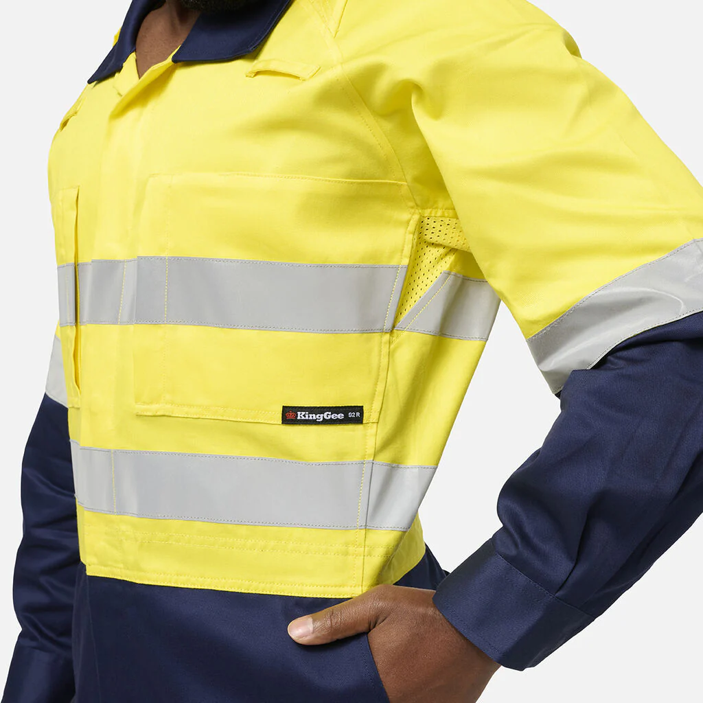 King Gee Originals Vented Spliced Hi-Vis Overall (K51006) - Image 17