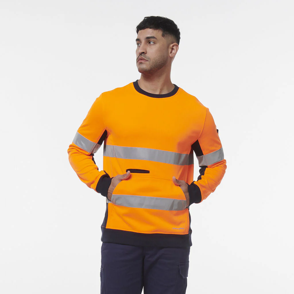 King Gee Reflective Spliced Crew Neck Fleece (K55058) - Image 2