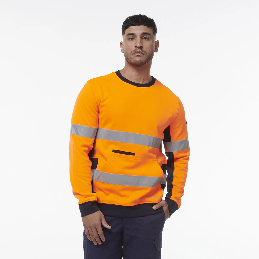 King Gee Reflective Spliced Crew Neck Fleece (K55058) - Image 4