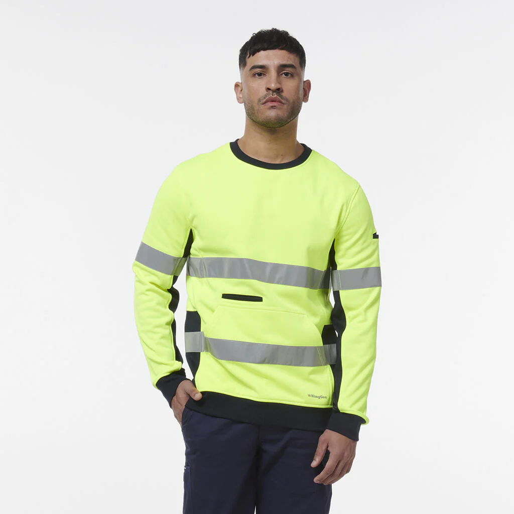 King Gee Reflective Spliced Crew Neck Fleece (K55058) - Image 7