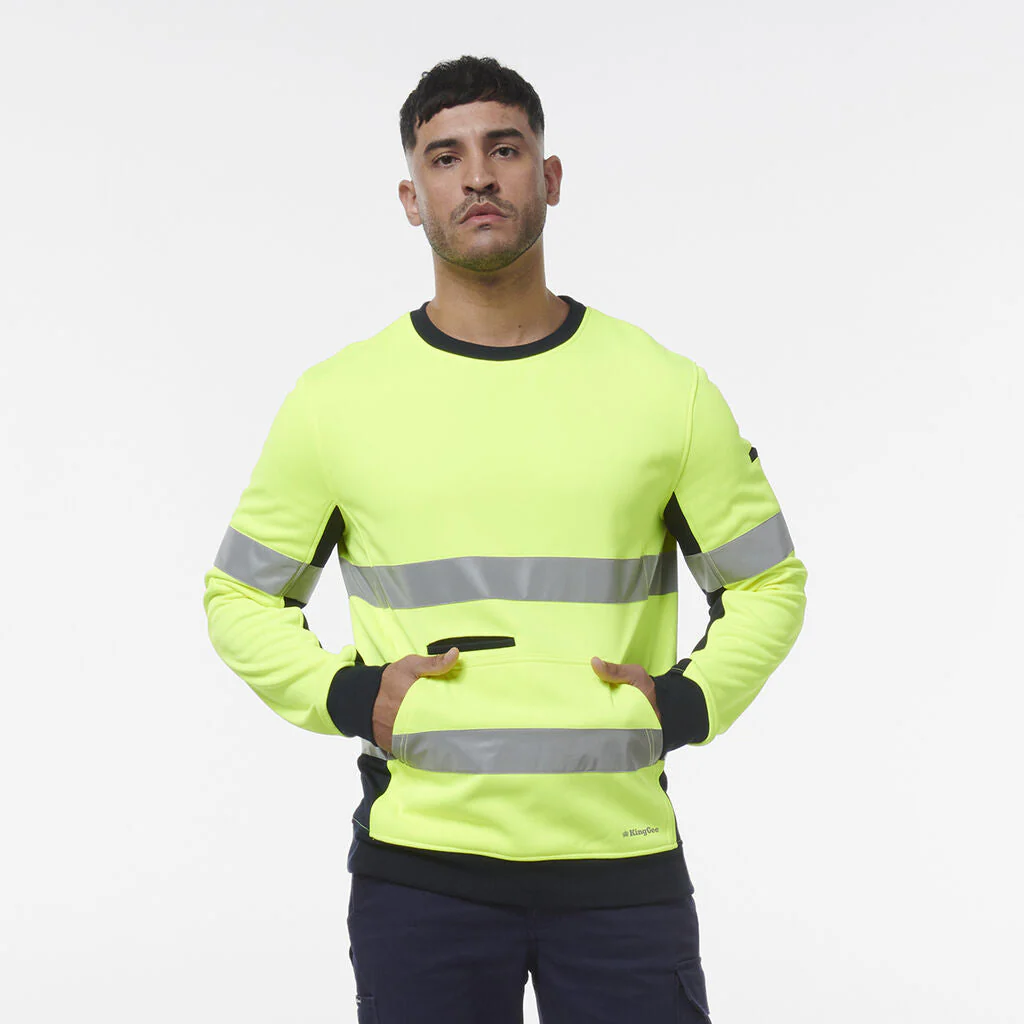 King Gee Reflective Spliced Crew Neck Fleece (K55058) - Image 8
