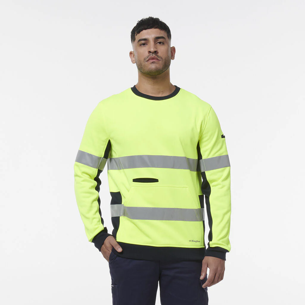 King Gee Reflective Spliced Crew Neck Fleece (K55058) - Image 9