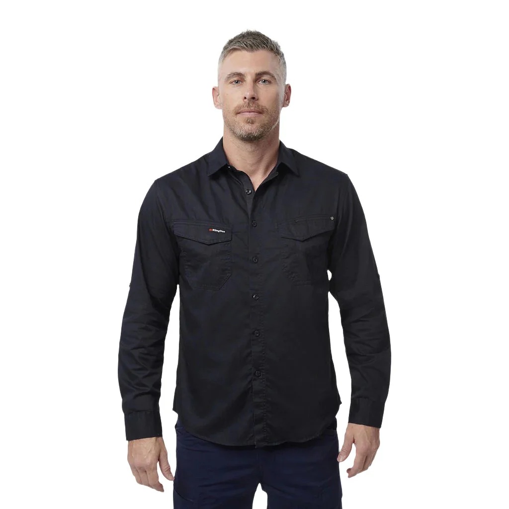 King Gee Tradies Lightweight Cotton Drill Long Sleeve Work Shirt (K14350) - Image 11