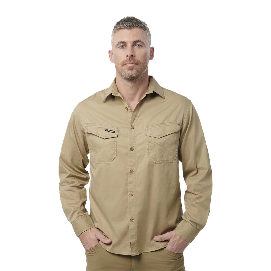 King Gee Tradies Lightweight Cotton Drill Long Sleeve Work Shirt (K14350) - Image 5