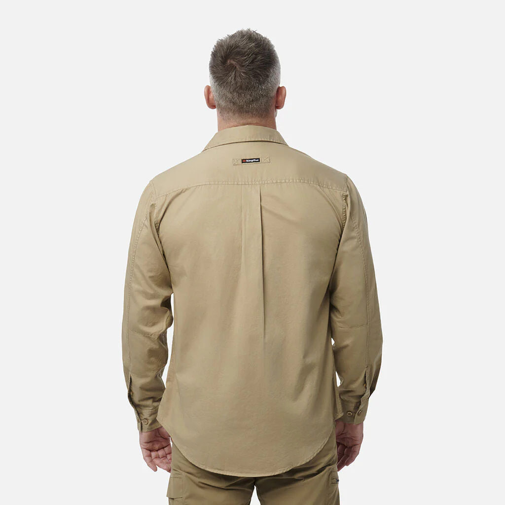 King Gee Tradies Lightweight Cotton Drill Long Sleeve Work Shirt (K14350) - Image 6