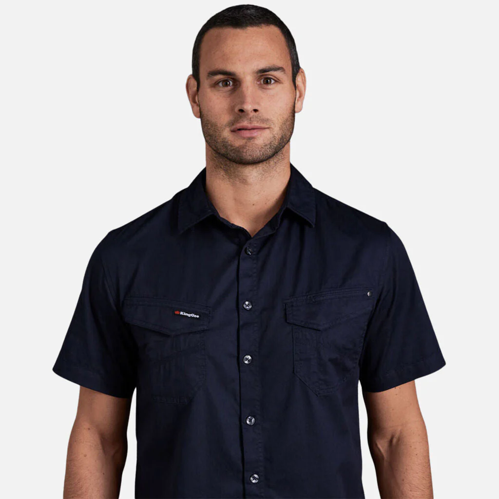 King Gee Tradies Lightweight Cotton Drill Short Sleeve Work Shirt (K14355) - Image 15
