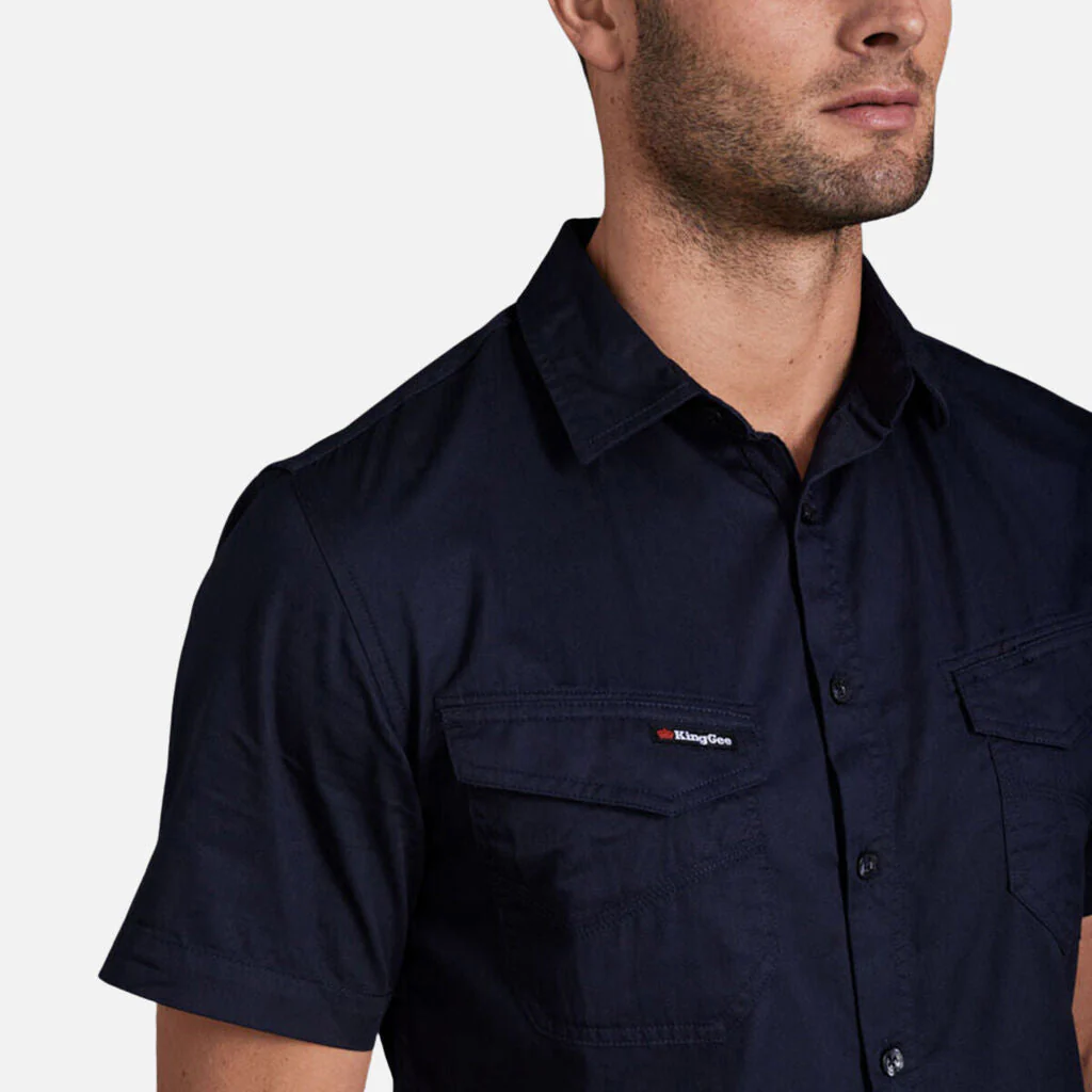 King Gee Tradies Lightweight Cotton Drill Short Sleeve Work Shirt (K14355) - Image 16