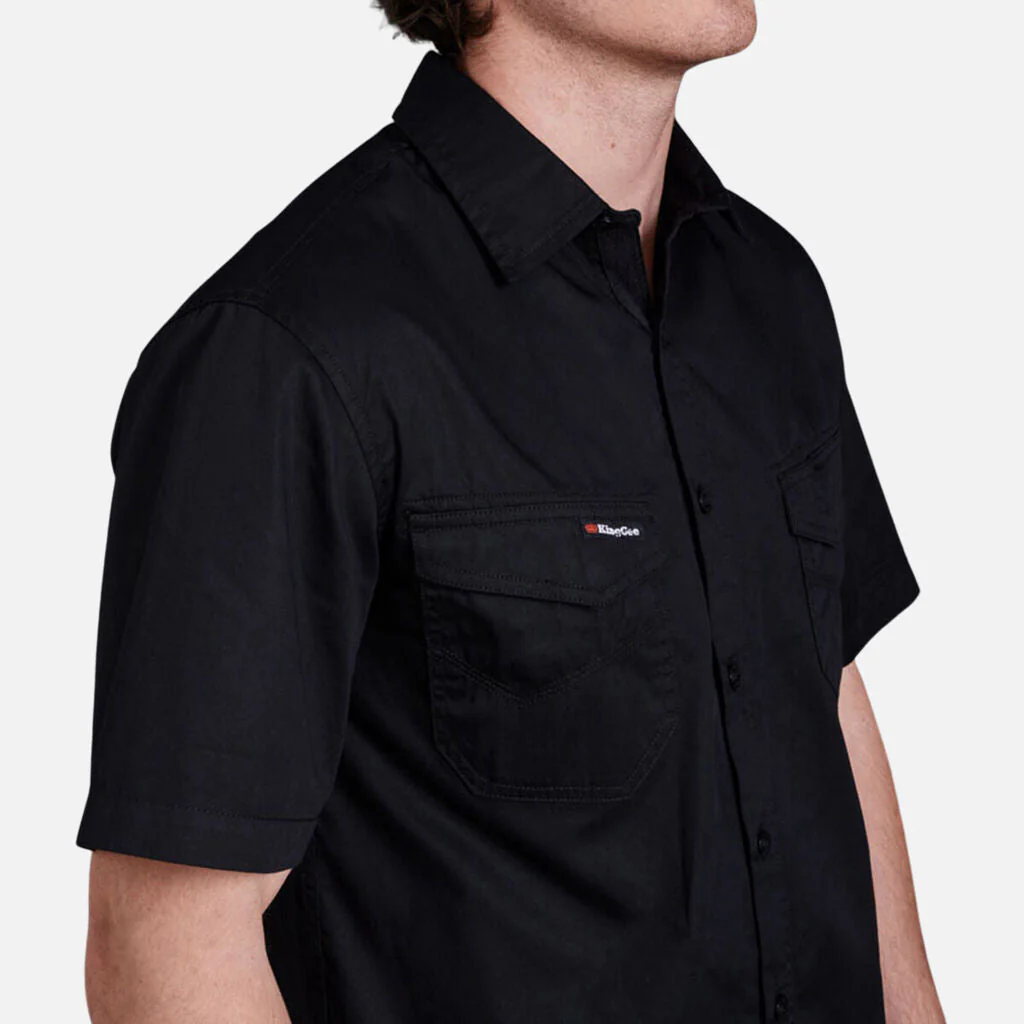 King Gee Tradies Lightweight Cotton Drill Short Sleeve Work Shirt (K14355) - Image 4
