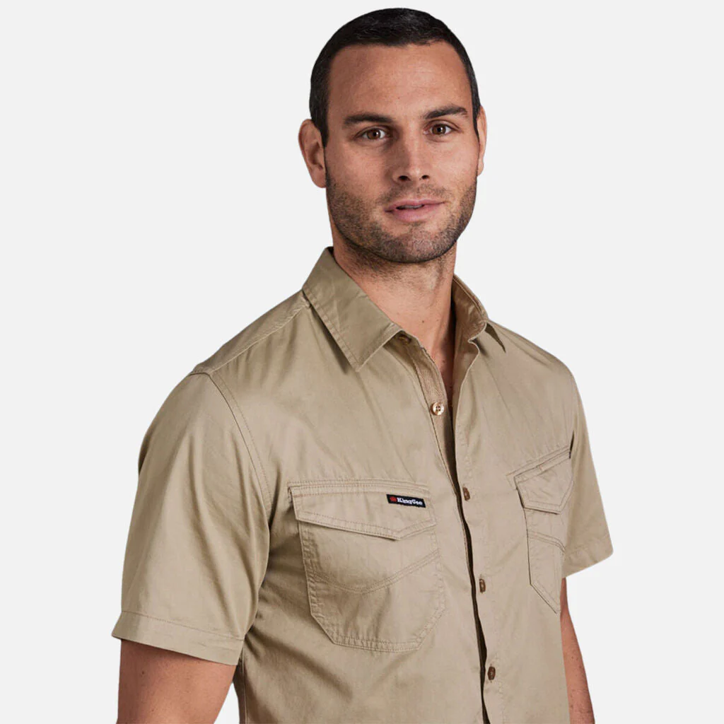 King Gee Tradies Lightweight Cotton Drill Short Sleeve Work Shirt (K14355) - Image 9