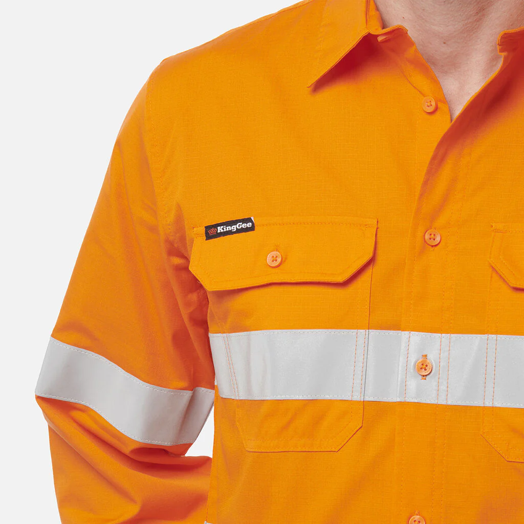 King Gee Workcool Vented Shirt Taped Long Sleeve (K54915) - Image 4