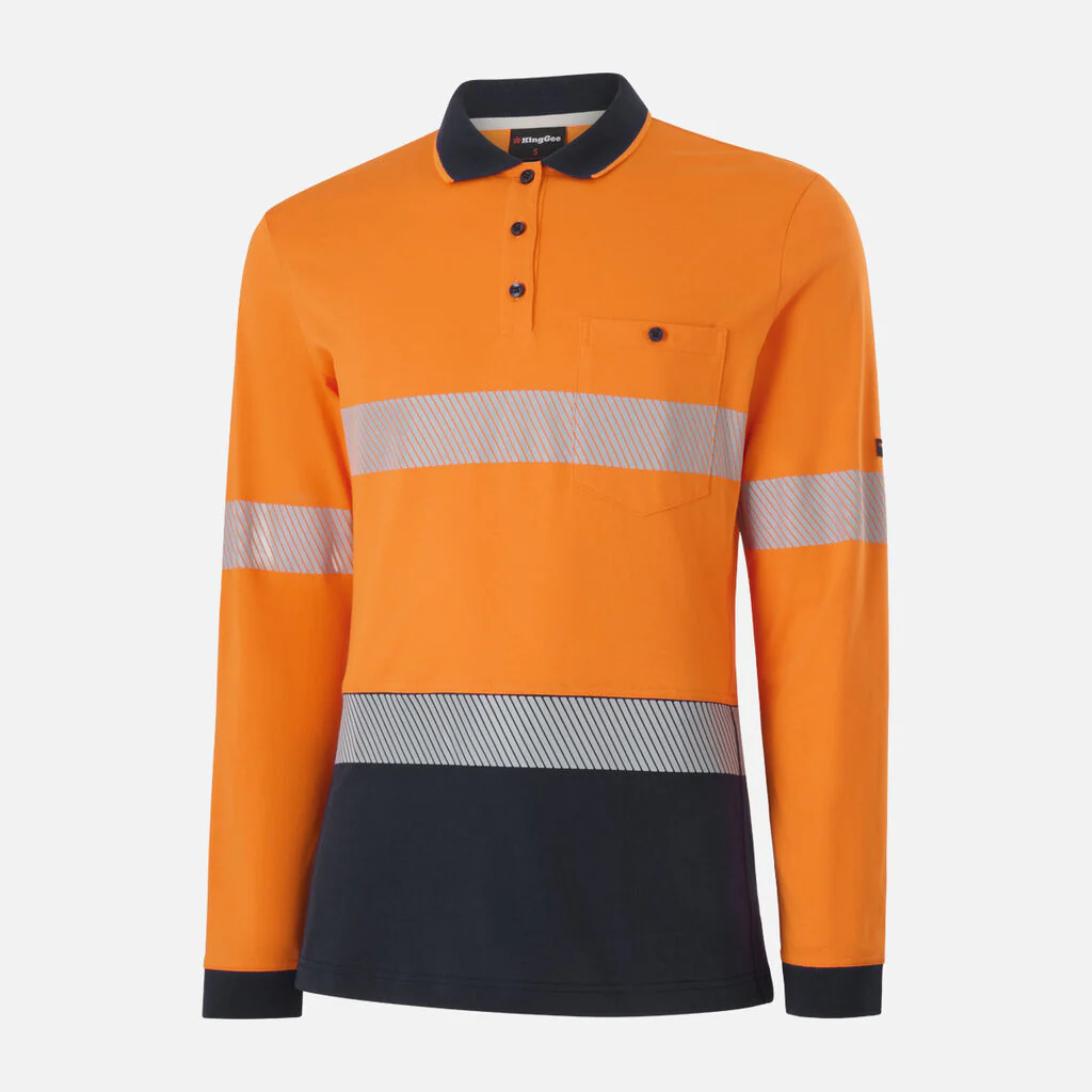 King Gee Women's Originals Hi-Vis Spliced Taped Cotton Polo (K44248) - Image 2