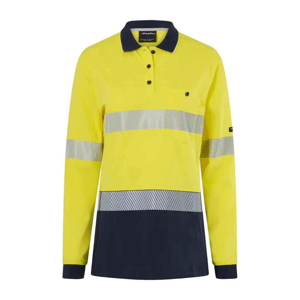 King Gee Women's Originals Hi-Vis Spliced Taped Cotton Polo (K44248) - Image 5