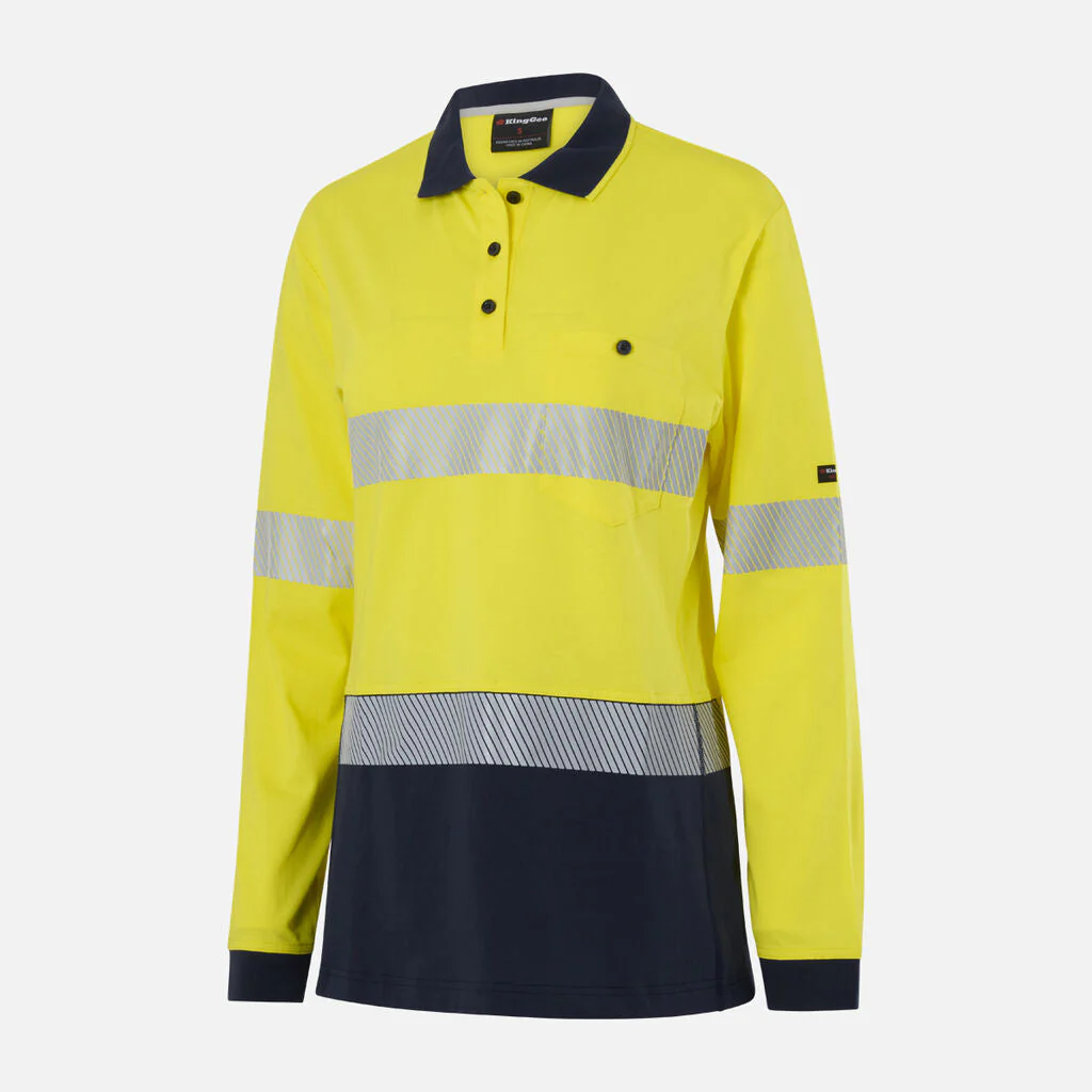 King Gee Women's Originals Hi-Vis Spliced Taped Cotton Polo (K44248) - Image 6