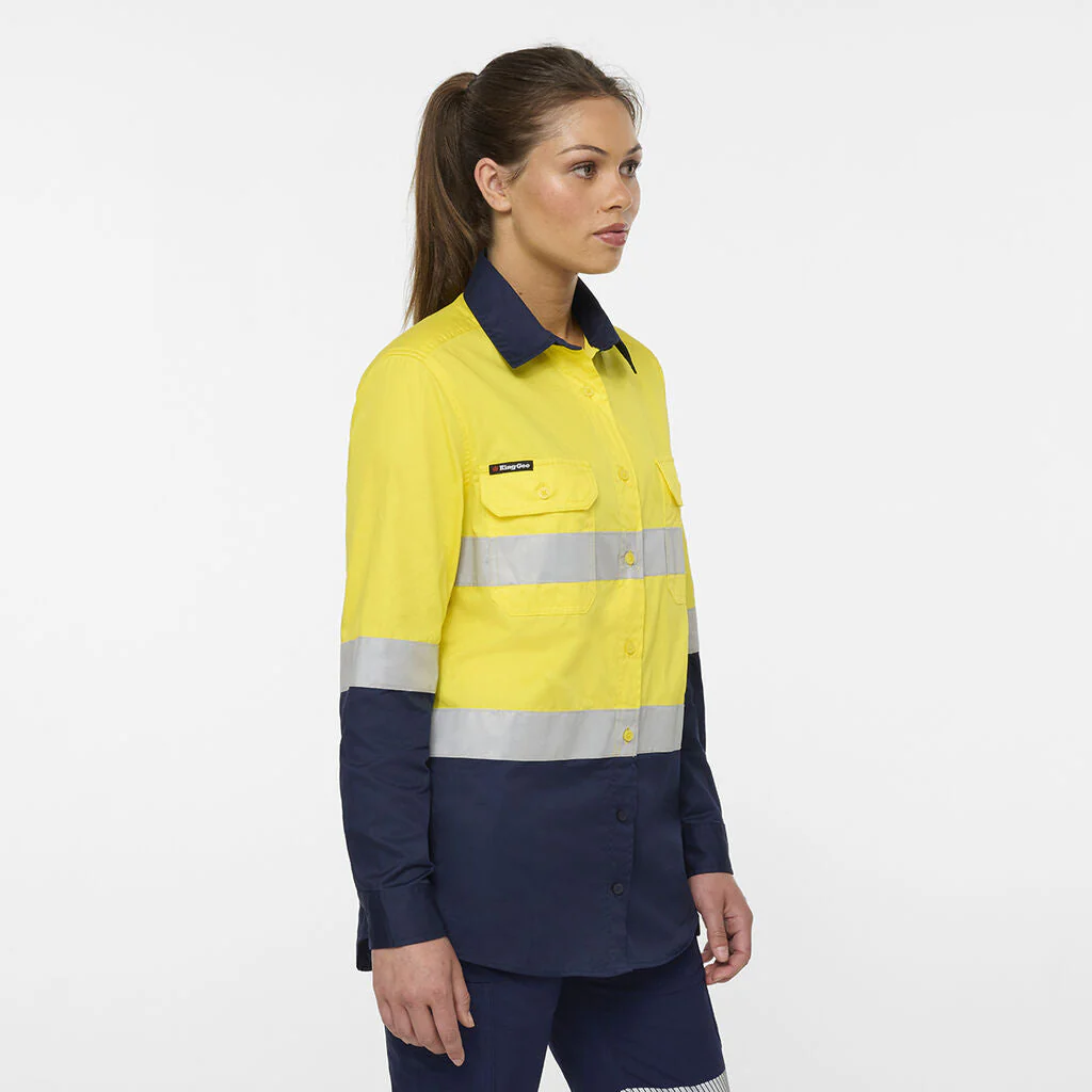 King Gee Women's Originals Spliced Drill Shirt (K44244) - Image 3