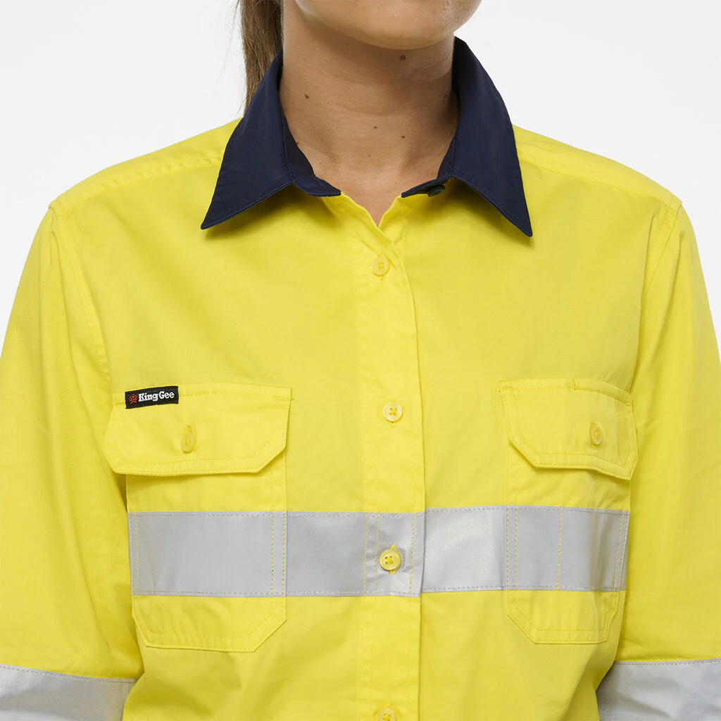 King Gee Women's Originals Spliced Drill Shirt (K44244) - Image 4