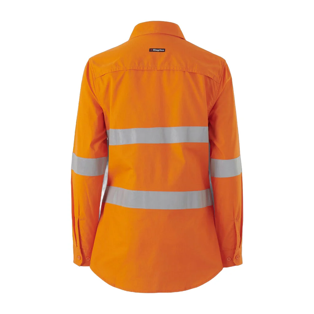 King Gee Womens Workcool Vented Closed Front Shirt Taped Long Sleeve (K44228) - Image 3