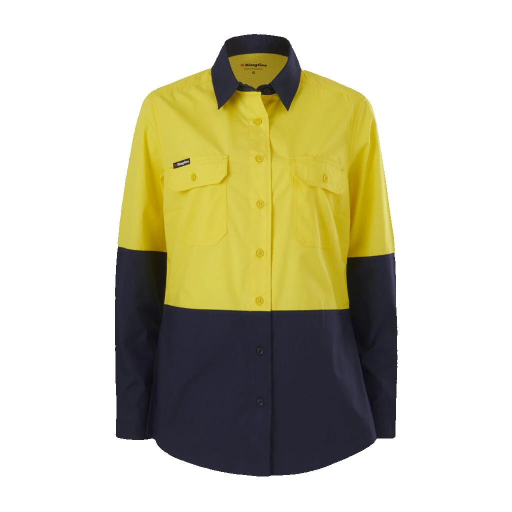 King Gee Women's Workcool Vented Spliced Shirt Long Sleeve (K44226) - Image 4