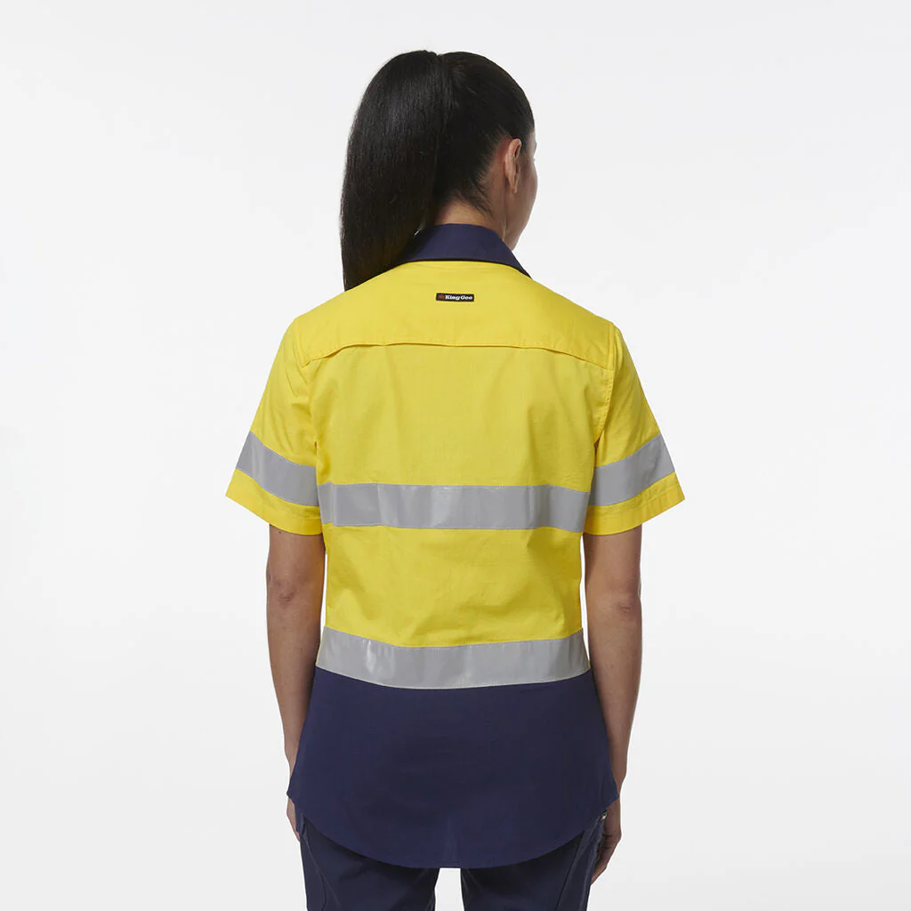 King Gee Women's Workcool Vented Reflective Short Sleeve Shirt (K44229) - Image 10