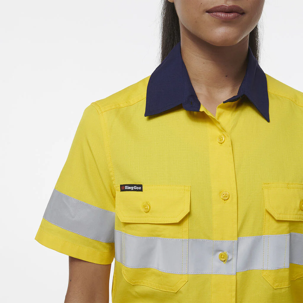 King Gee Women's Workcool Vented Reflective Short Sleeve Shirt (K44229) - Image 11