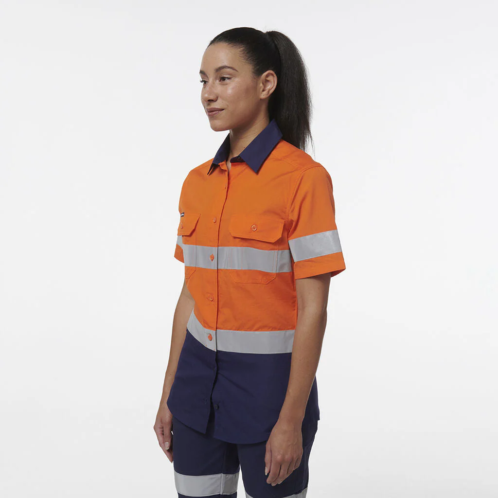 King Gee Women's Workcool Vented Reflective Short Sleeve Shirt (K44229) - Image 3