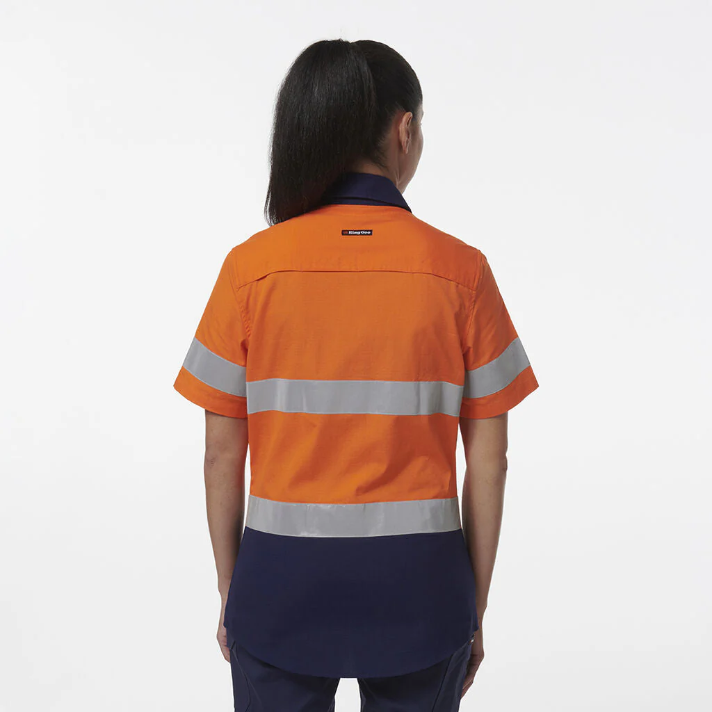 King Gee Women's Workcool Vented Reflective Short Sleeve Shirt (K44229) - Image 4