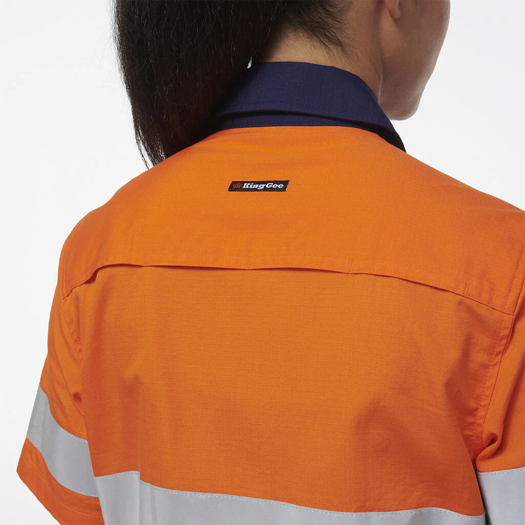 King Gee Women's Workcool Vented Reflective Short Sleeve Shirt (K44229) - Image 6