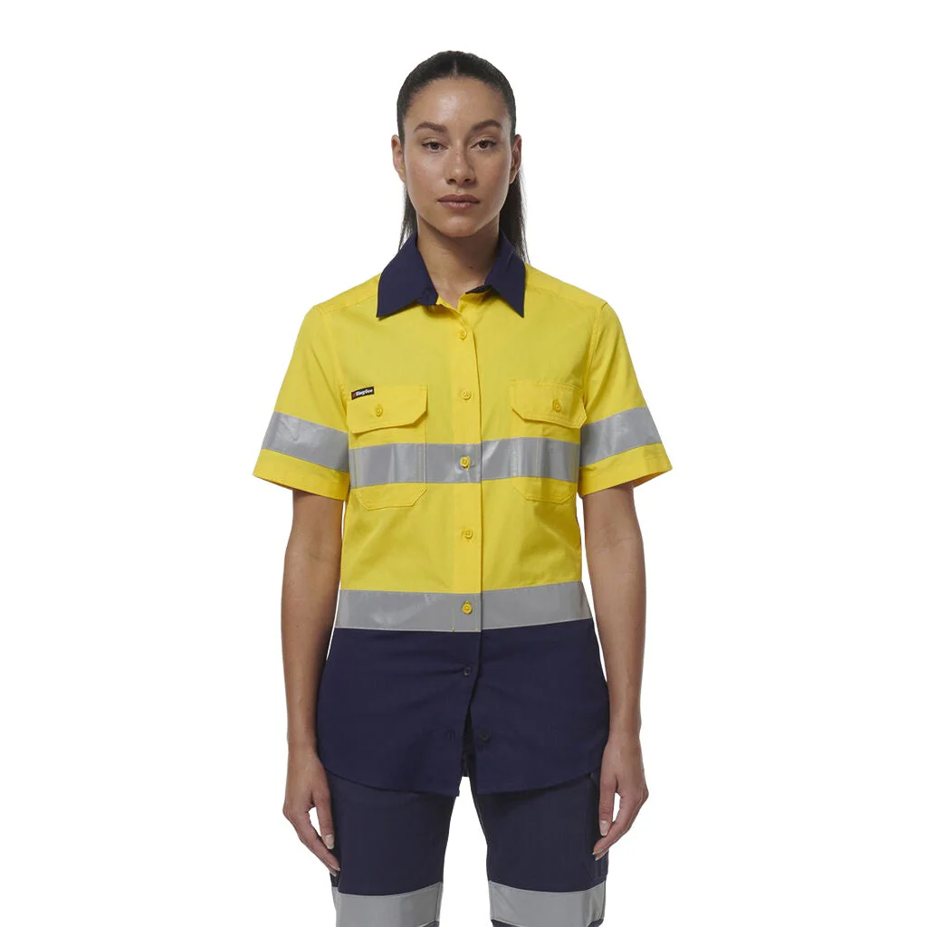 King Gee Women's Workcool Vented Reflective Short Sleeve Shirt (K44229) - Image 7