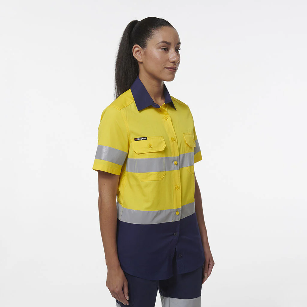 King Gee Women's Workcool Vented Reflective Short Sleeve Shirt (K44229) - Image 8