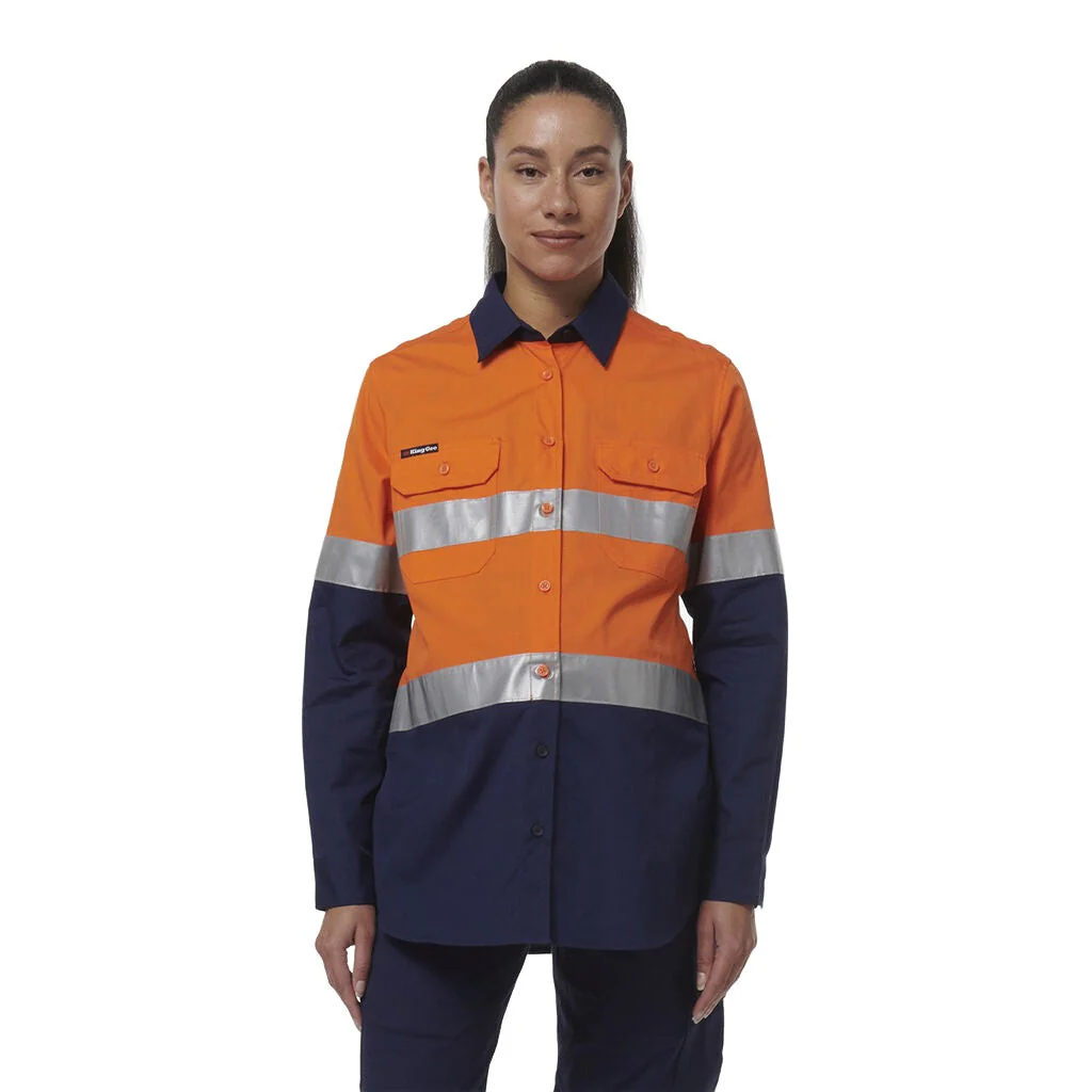 King Gee Women's Workcool Maternity Reflective Shirt (K44234) - Image 2
