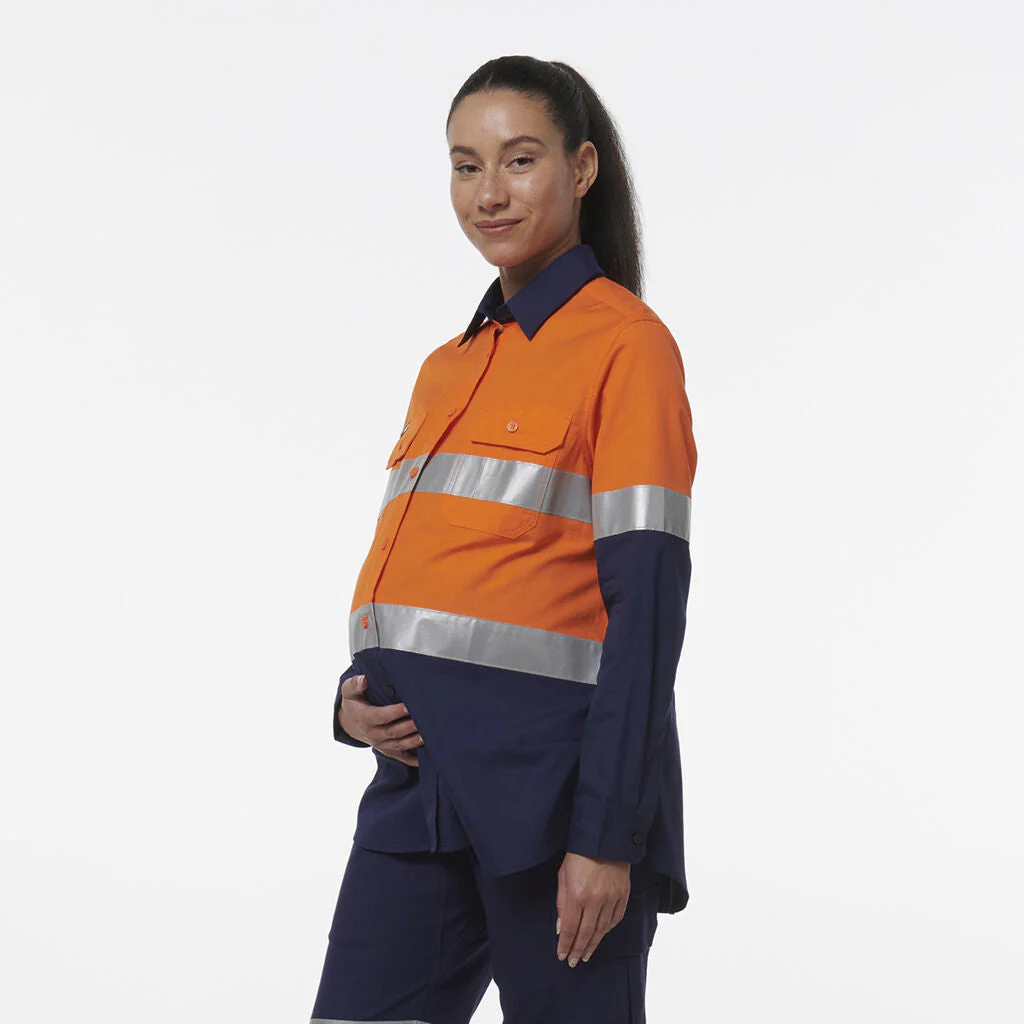 King Gee Women's Workcool Maternity Reflective Shirt (K44234) - Image 3