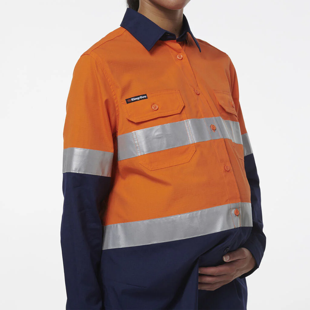 King Gee Women's Workcool Maternity Reflective Shirt (K44234) - Image 6