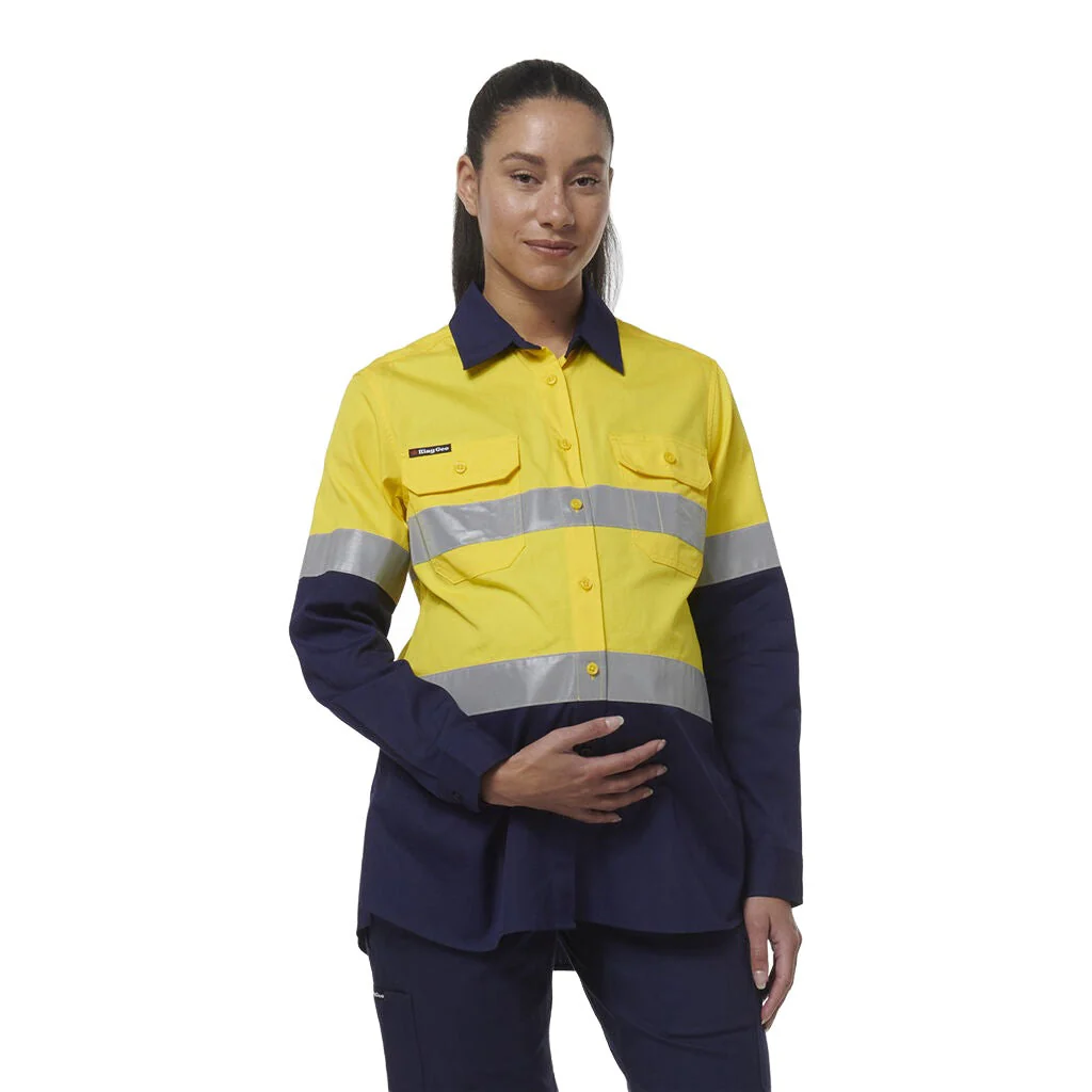 King Gee Women's Workcool Maternity Reflective Shirt (K44234) - Image 8