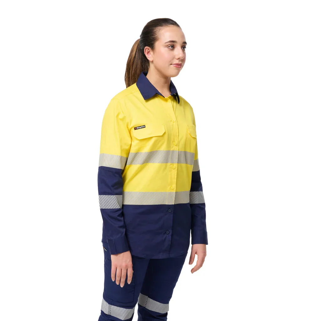 King Gee Women's Workcool Spliced Stretch Taped Long Sleeve Shirt (K44243) - Image 10