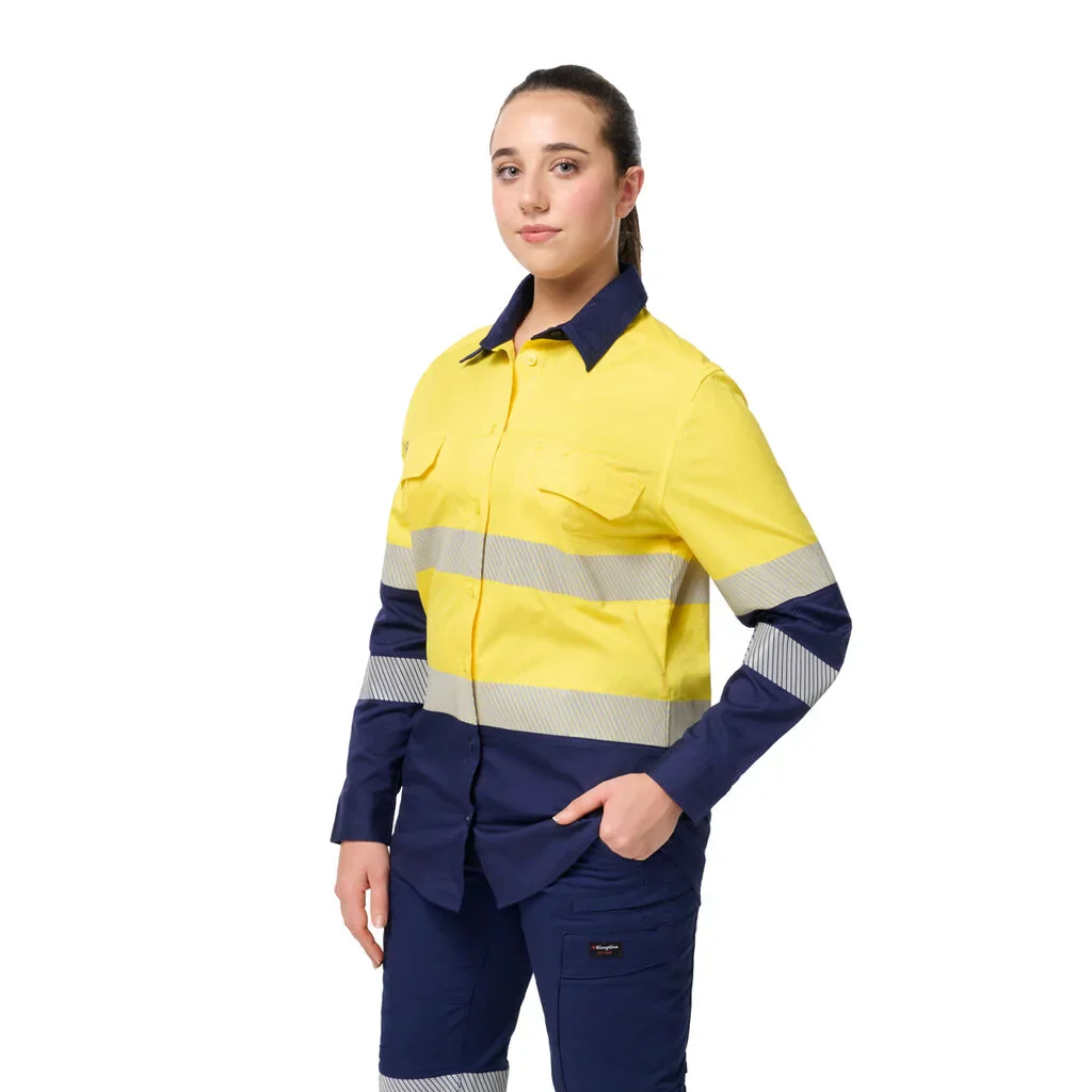 King Gee Women's Workcool Spliced Stretch Taped Long Sleeve Shirt (K44243) - Image 11