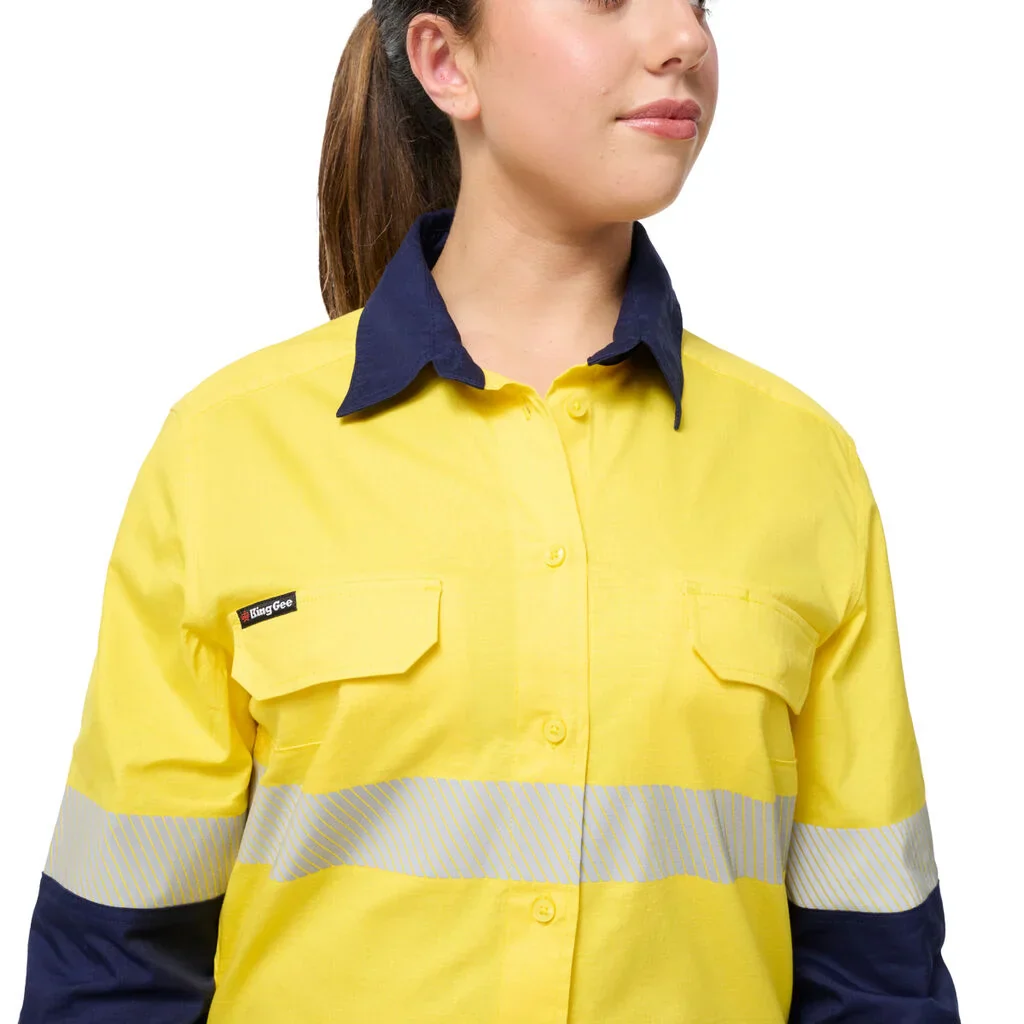 King Gee Women's Workcool Spliced Stretch Taped Long Sleeve Shirt (K44243) - Image 12