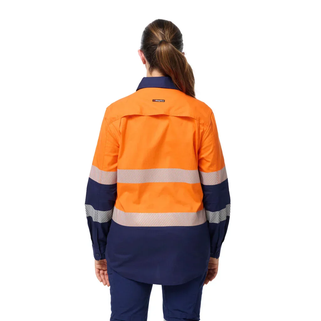 King Gee Women's Workcool Spliced Stretch Taped Long Sleeve Shirt (K44243) - Image 3