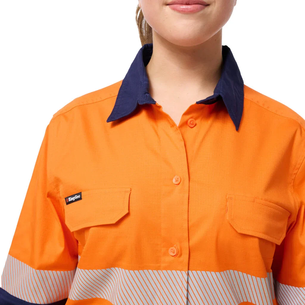 King Gee Women's Workcool Spliced Stretch Taped Long Sleeve Shirt (K44243) - Image 6