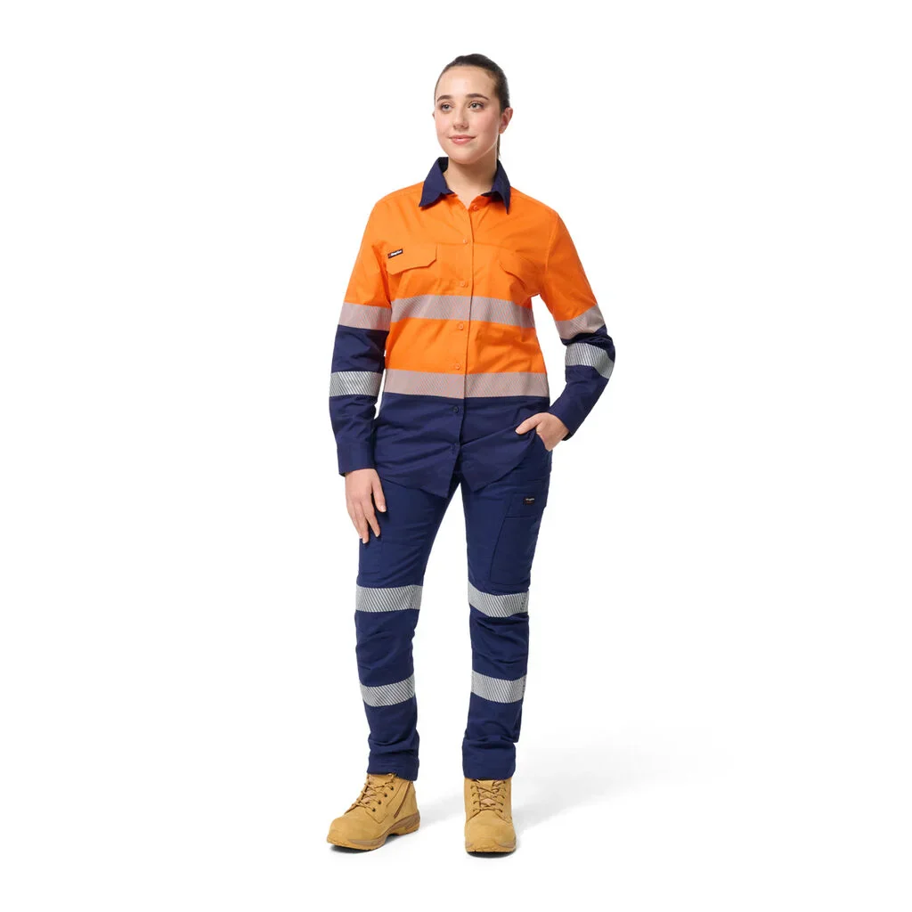 King Gee Women's Workcool Spliced Stretch Taped Long Sleeve Shirt (K44243) - Image 8