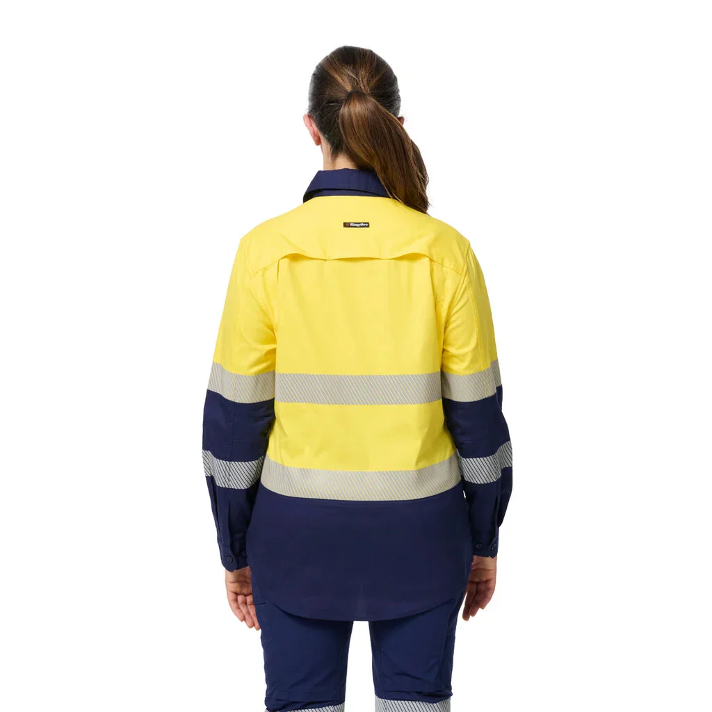 King Gee Women's Workcool Spliced Stretch Taped Long Sleeve Shirt (K44243) - Image 9