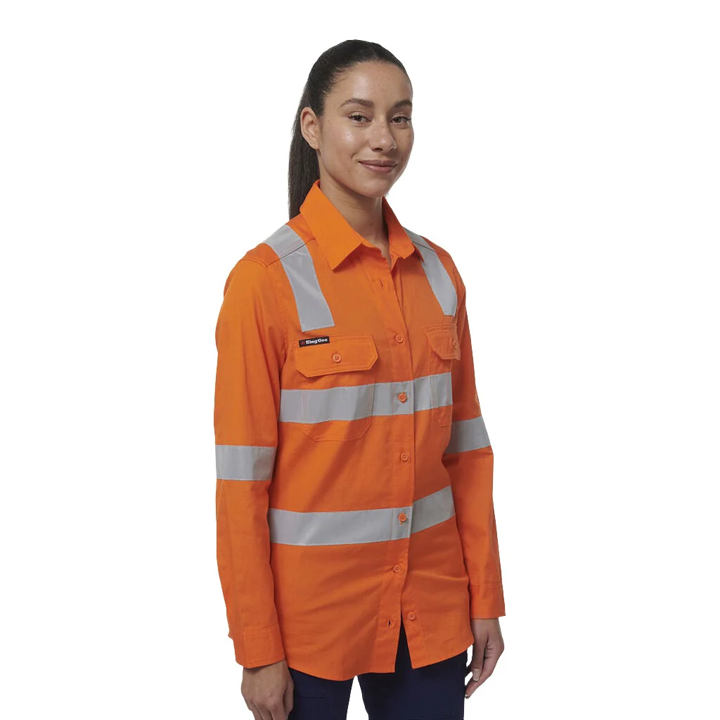 King Gee Women's Workcool Vented NSW Rail Shirt (K44203) - Image 2