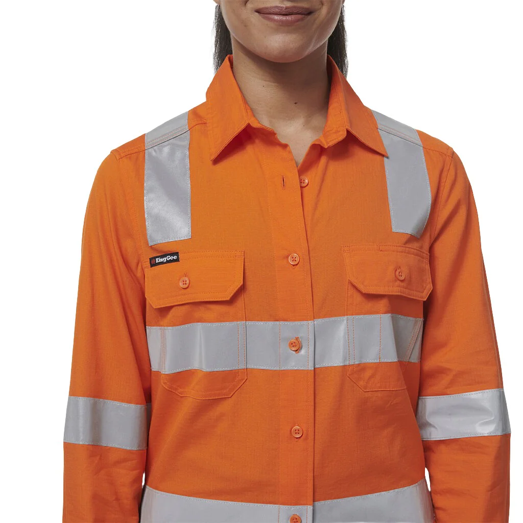 King Gee Women's Workcool Vented NSW Rail Shirt (K44203) - Image 4