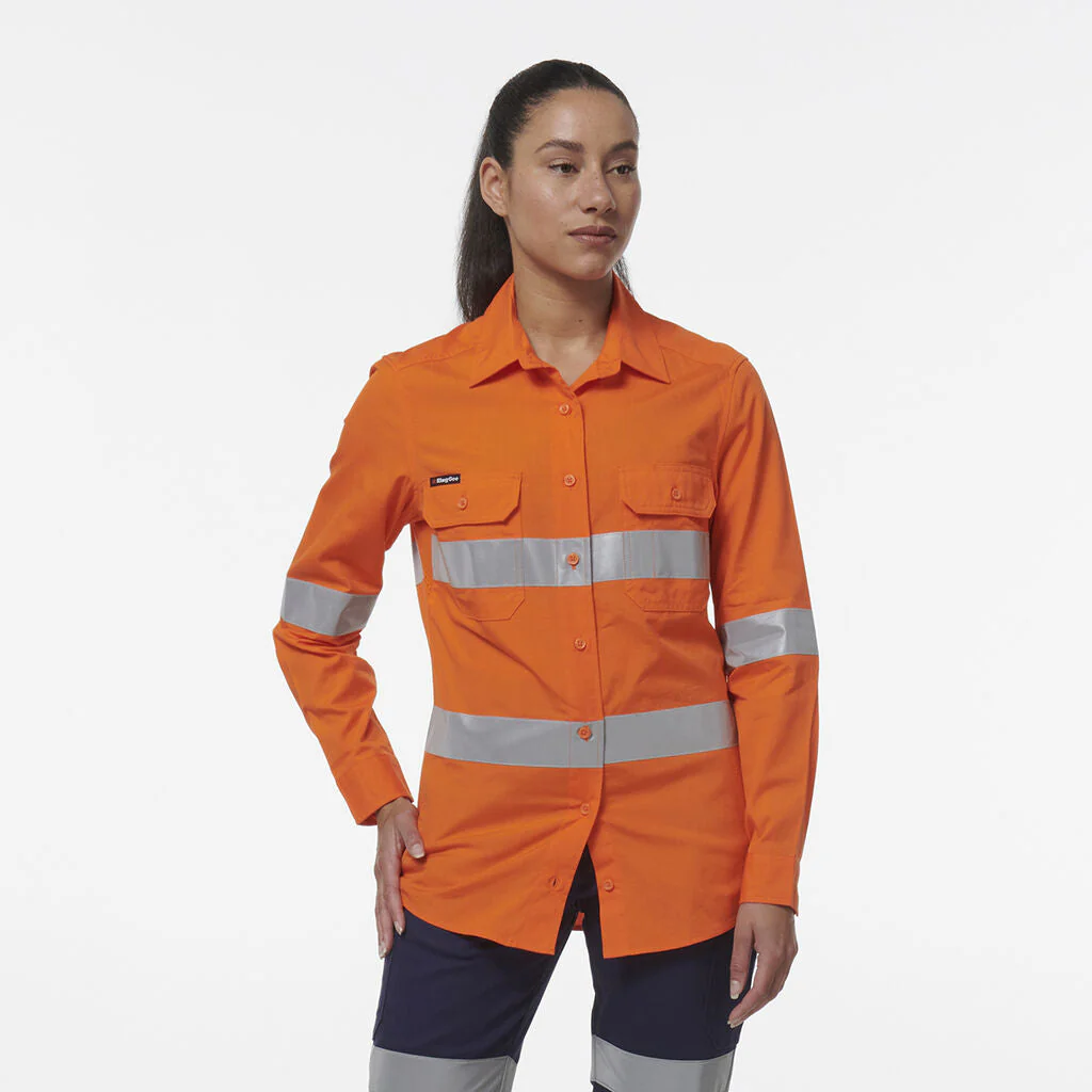 King Gee Women's Workcool Vented Reflective Shirt (K44231) - Image 2