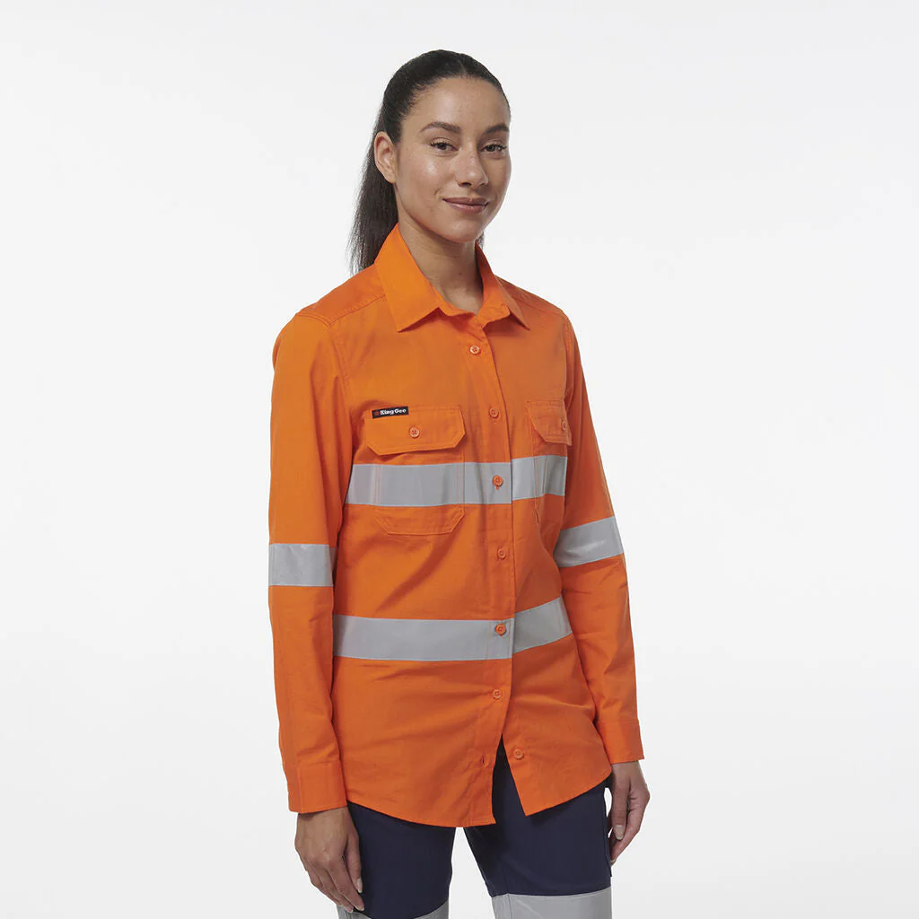 King Gee Women's Workcool Vented Reflective Shirt (K44231) - Image 3