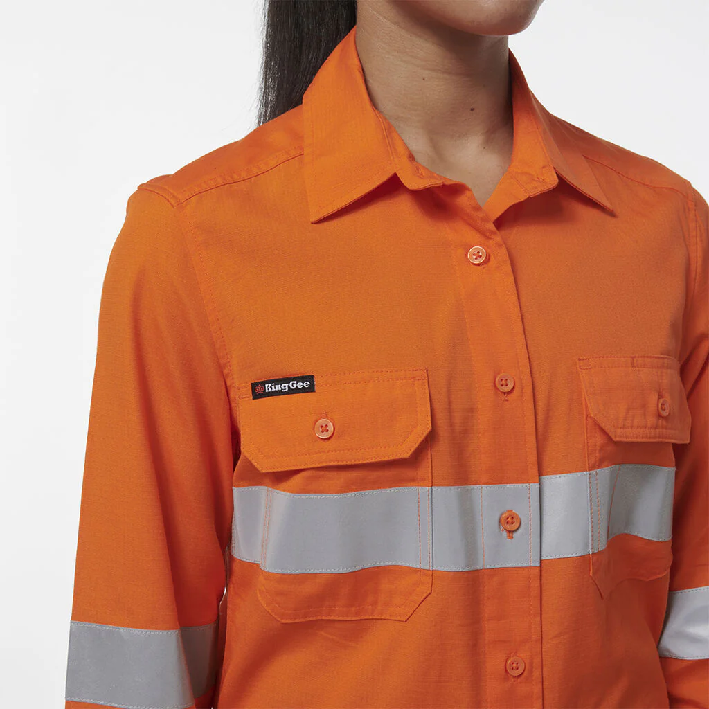 King Gee Women's Workcool Vented Reflective Shirt (K44231) - Image 5