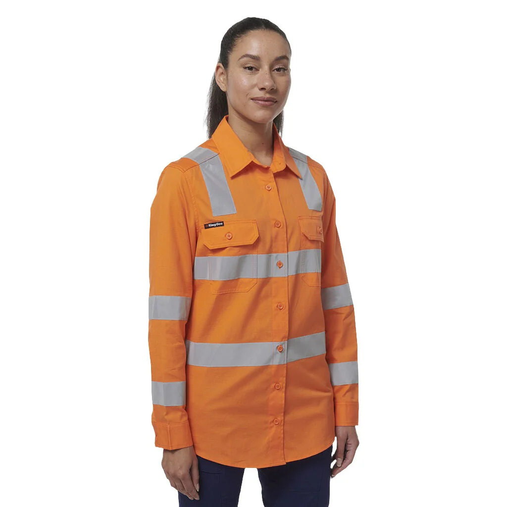King Gee Women's Workcool Vented VIC Rail Shirt (K44232) - Image 4