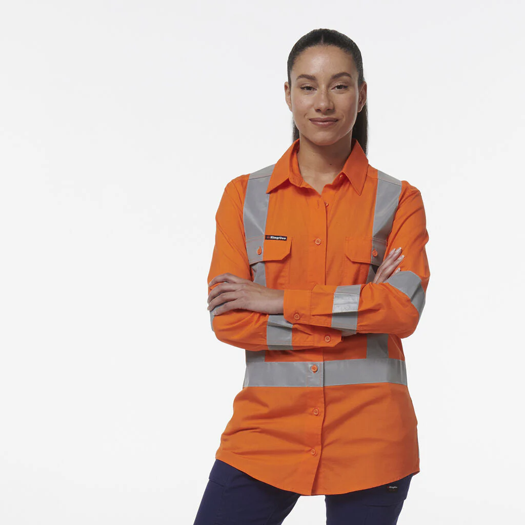 King Gee Women's Workcool Vented X Back Shirt (K44233) - Image 2