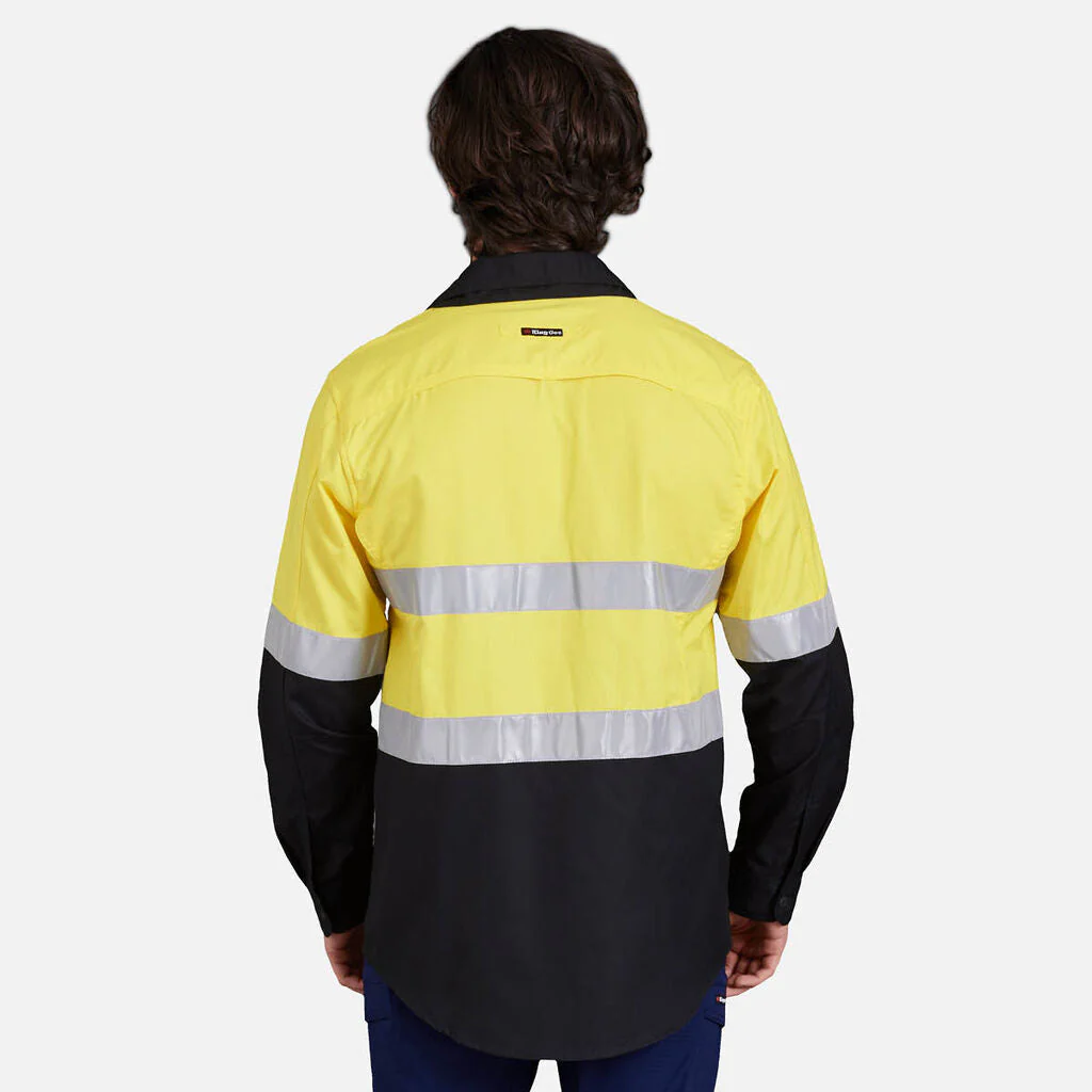 King Gee Workcool 2 Hi-Vis Reflective Two Tone Long Sleeve Work Shirt (K54880) - Image 10