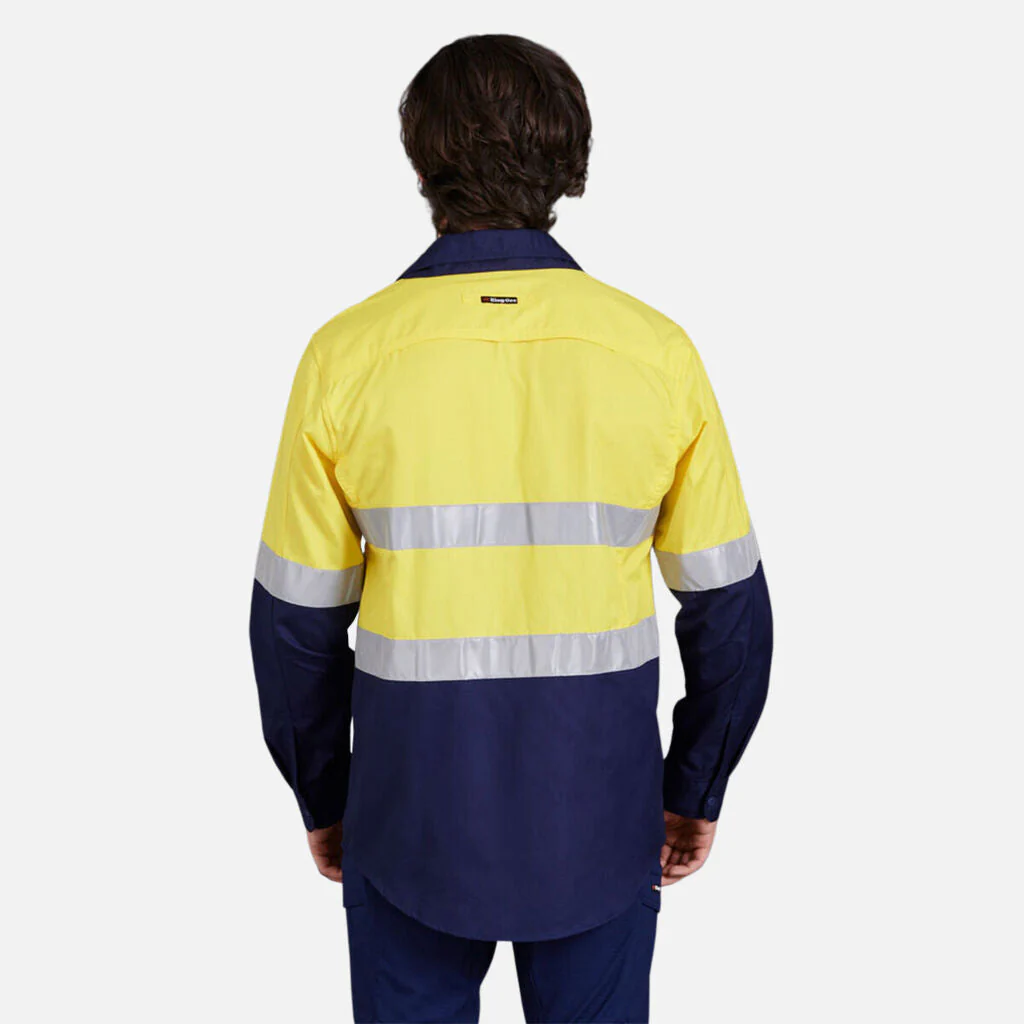 King Gee Workcool 2 Hi-Vis Reflective Two Tone Long Sleeve Work Shirt (K54880) - Image 16