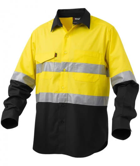 King Gee Workcool 2 Hi-Vis Reflective Two Tone Long Sleeve Work Shirt (K54880) - Image 19