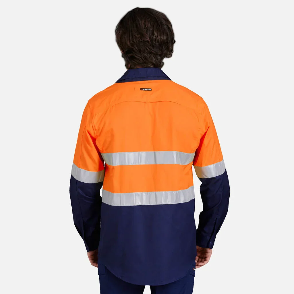 King Gee Workcool 2 Hi-Vis Reflective Two Tone Long Sleeve Work Shirt (K54880) - Image 2